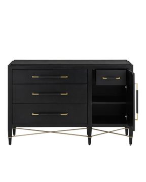 Verona Black Three-Drawer Chest by Currey and Company - view 3