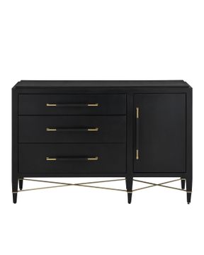 Verona Black Three-Drawer Chest by Currey and Company - view 4