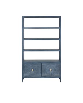 Santos Vintage Navy Storage Etagere by Currey and Company - view 4