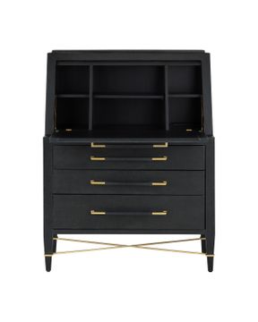 Verona Black Secretary Desk by Currey and Company - view 7