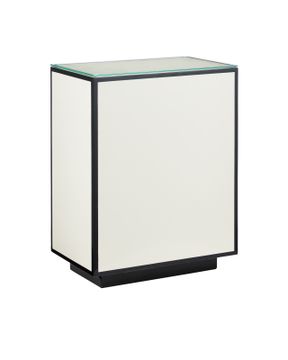 Ivory Lacquer Side Table by Currey and Company