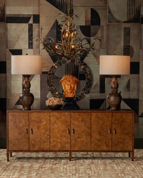 Evie Large Burl Credenza by Currey and Company - view 9