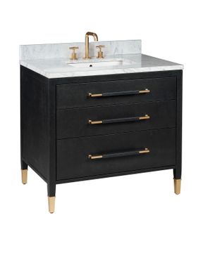 Verona 36" Black Vanity with Rectangular Undermount Sink by Currey and Company