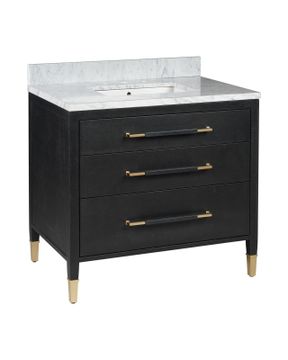 Verona 36" Black Vanity with Rectangular Undermount Sink by Currey and Company - view 3