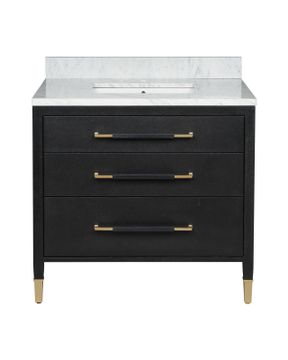 Verona 36" Black Vanity with Rectangular Undermount Sink by Currey and Company - view 4