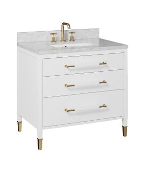 Verona 36" White Vanity with Rectangular Undermount Sink by Currey and Company