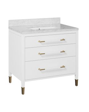 Verona 36" White Vanity with Rectangular Undermount Sink by Currey and Company - view 3