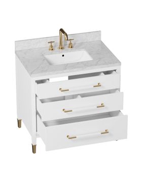 Verona 36" White Vanity with Rectangular Undermount Sink by Currey and Company - view 6