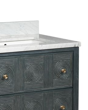 Santos 28" Vintage Navy Vanity with Rectangular Undermount Sink by Currey and Company - view 2