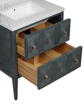 Santos 28" Vintage Navy Vanity with Rectangular Undermount Sink by Currey and Company - view 3