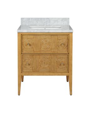Santos 28" Sea Sand Vanity with Rectangular Undermount Sink by Currey and Company - view 4