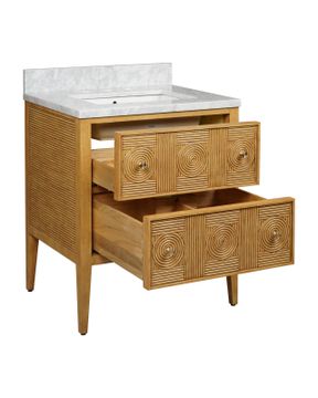 Santos 28" Sea Sand Vanity with Rectangular Undermount Sink by Currey and Company - view 5