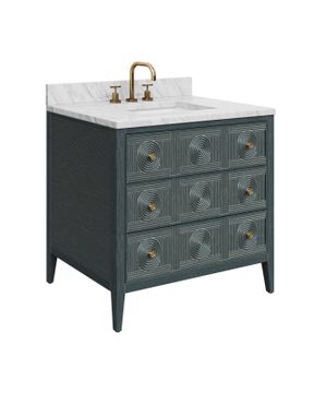 Santos 36" Vintage Navy Vanity with Rectangular Undermount Sink by Currey and Company