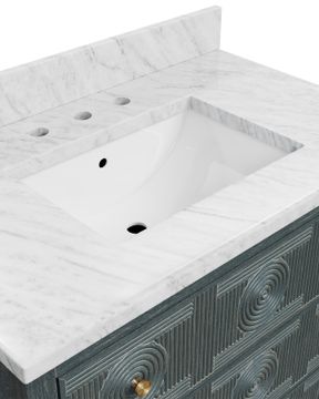 Santos 36" Vintage Navy Vanity with Rectangular Undermount Sink by Currey and Company - view 2