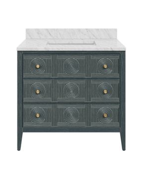 Santos 36" Vintage Navy Vanity with Rectangular Undermount Sink by Currey and Company - view 4