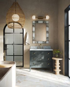 Santos 36" Vintage Navy Vanity with Rectangular Undermount Sink by Currey and Company - view 9