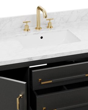 Verona 48" Black Vanity with Rectangular Undermount Sink by Currey and Company - view 2