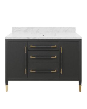 Verona 48" Black Vanity with Rectangular Undermount Sink by Currey and Company - view 4