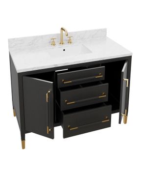 Verona 48" Black Vanity with Rectangular Undermount Sink by Currey and Company - view 5