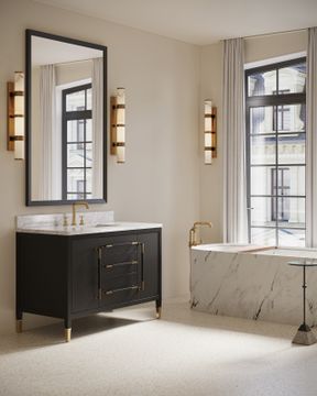 Verona 48" Black Vanity with Rectangular Undermount Sink by Currey and Company - view 9