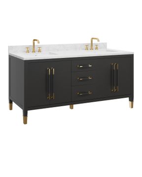 Verona 72" Black Vanity with Rectangular Undermount Sink by Currey and Company