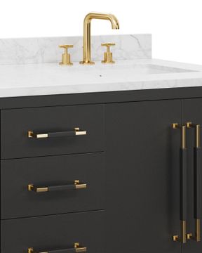 Verona 72" Black Vanity with Rectangular Undermount Sink by Currey and Company - view 2
