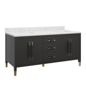 Verona 72" Black Vanity with Rectangular Undermount Sink by Currey and Company - view 3