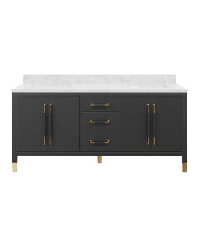 Verona 72" Black Vanity with Rectangular Undermount Sink by Currey and Company - view 5