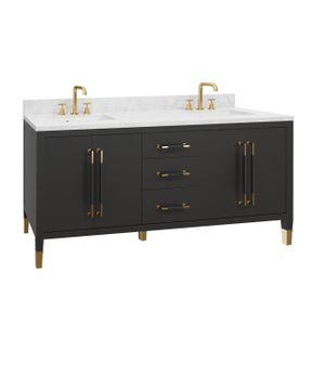 Verona 72" Black Vanity with Rectangular Undermount Sink by Currey and Company - view 8