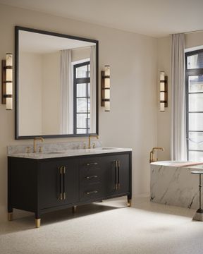 Verona 72" Black Vanity with Rectangular Undermount Sink by Currey and Company - view 9