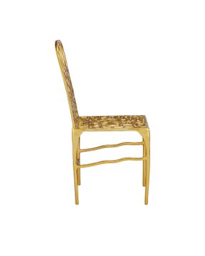 Honeycomb Gold Side Chair by Currey and Company - view 4