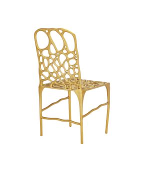 Honeycomb Gold Side Chair by Currey and Company - view 5