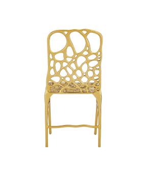 Honeycomb Gold Side Chair by Currey and Company - view 6