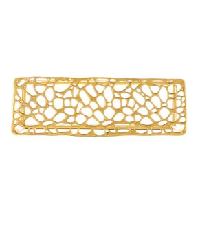 Honeycomb Gold Console Table by Currey and Company - view 3