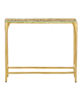 Honeycomb Gold Console Table by Currey and Company - view 4
