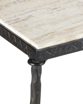 Agora White Travertine Console Table by Currey and Company - view 2