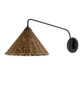 Basket Black Swing-Arm Wall Sconce by Currey and Company - view 4