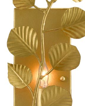 Golden Eucalyptus Wall Sconce by Currey and Company - view 2