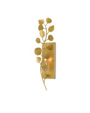 Golden Eucalyptus Wall Sconce by Currey and Company - view 3