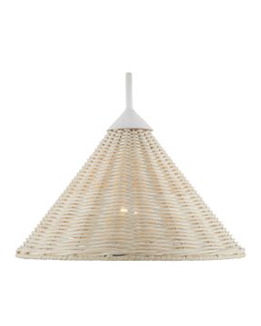 Basket White Swing-Arm Wall Sconce by Currey and Company - view 3