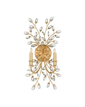 Forget-Me-Not Gold Wall Sconce by Currey and Company