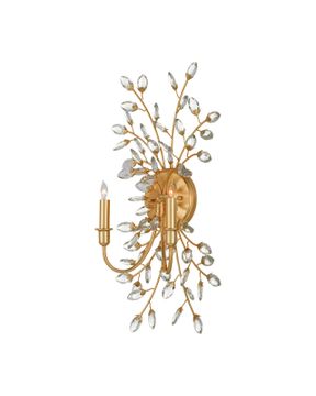 Forget-Me-Not Gold Wall Sconce by Currey and Company - view 4