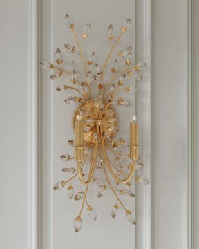 Forget-Me-Not Gold Wall Sconce by Currey and Company - view 7