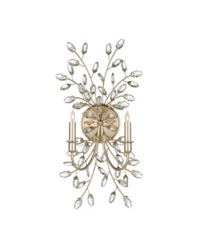Forget-Me-Not Silver Wall Sconce by Currey and Company