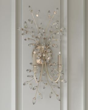Forget-Me-Not Silver Wall Sconce by Currey and Company - view 7
