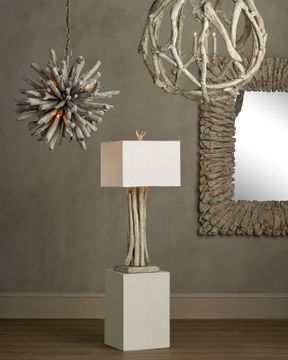 Driftwood Whitewash Table Lamp by Currey and Company - view 6