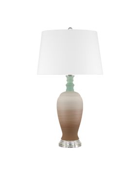 Happy 80's Brown & Pale Blue Table Lamp by Currey and Company - view 3