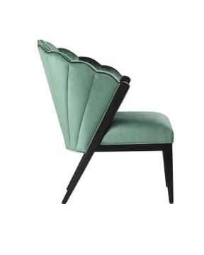 Janelle Black Chair, Velluto Viridian by Currey and Company - view 4