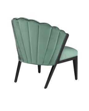 Janelle Black Chair, Velluto Viridian by Currey and Company - view 5