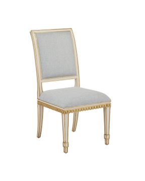 Ines Ivory Chair, Mixology Moonstone by Currey and Company
